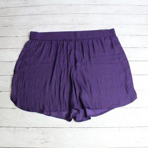 Worthington Womens Silky Athletic Shorts Plus Size 1X Purple Activewear